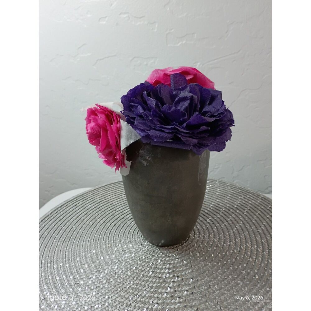 Marked Pewter 093 Vase Charcoal gray matte Gray~Vintage~